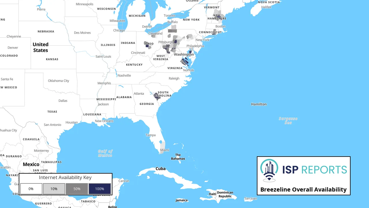 Breezeline Internet Availability Map