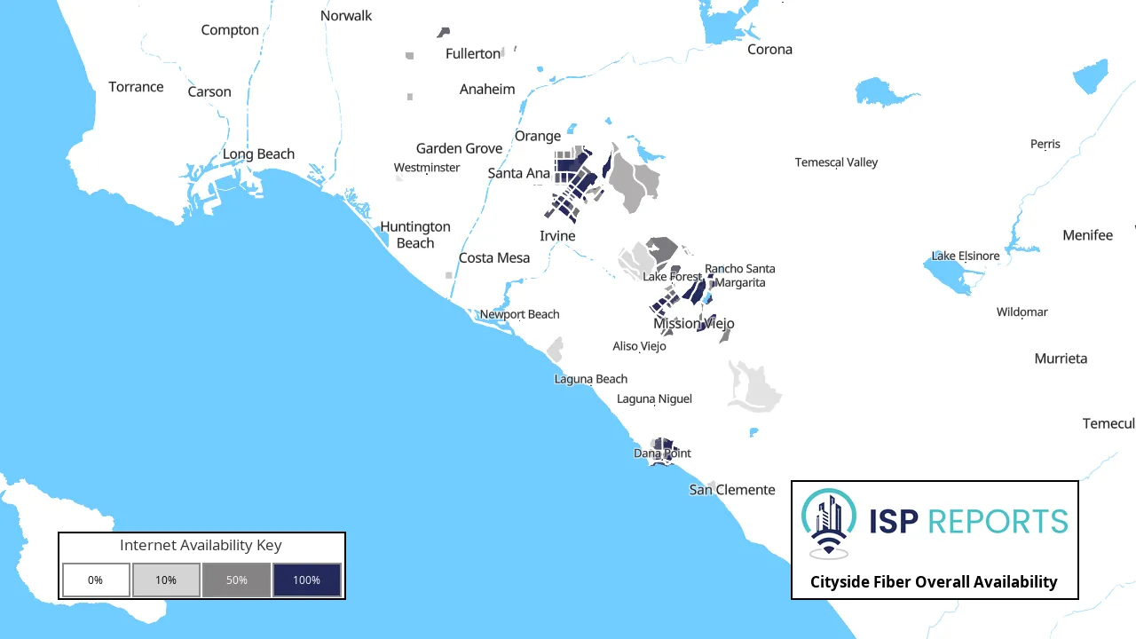 Cityside Fiber Internet Availability Map