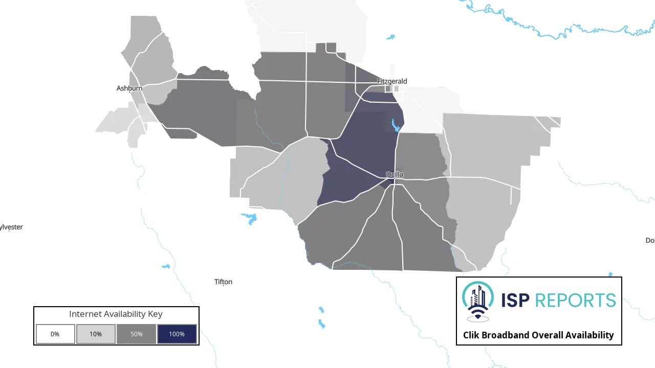 Clik Broadband Internet Availability Map