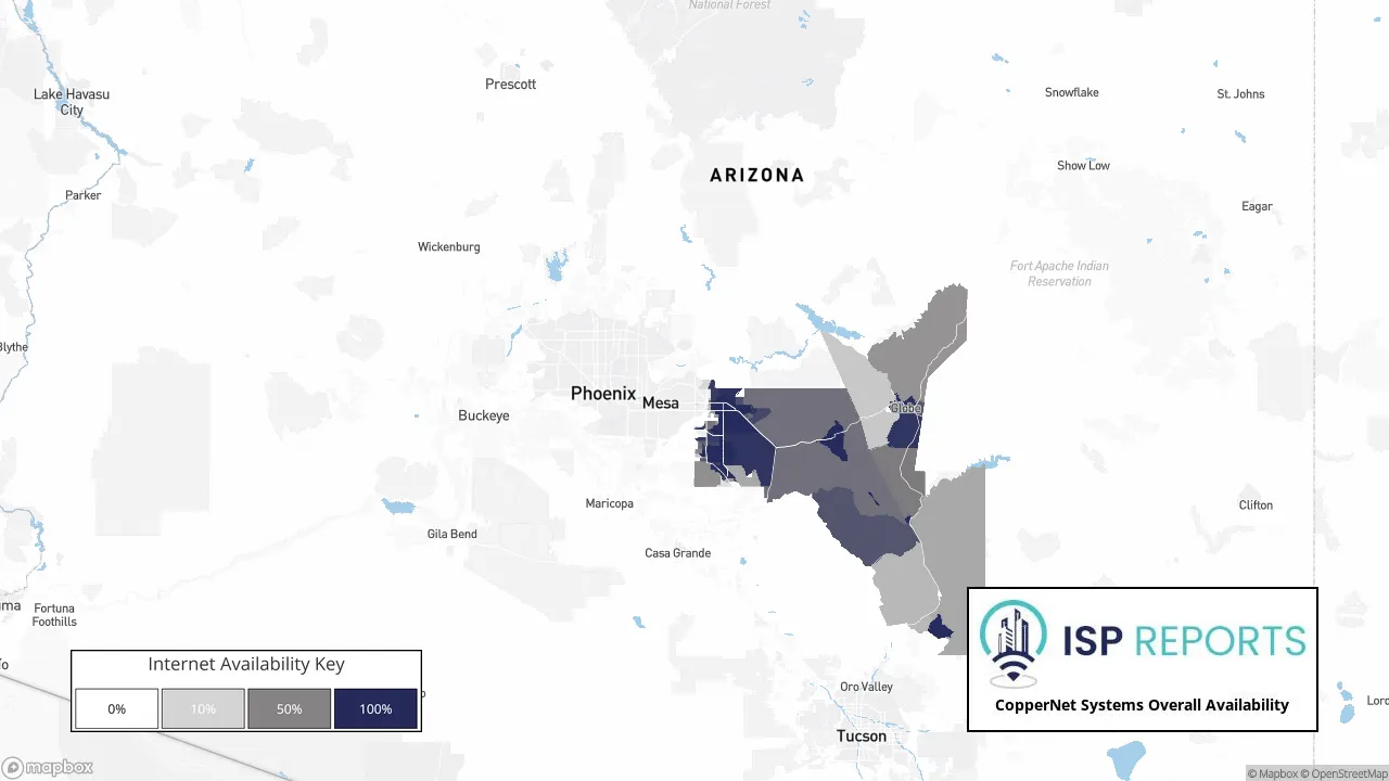 CopperNet Systems Internet Availability Map