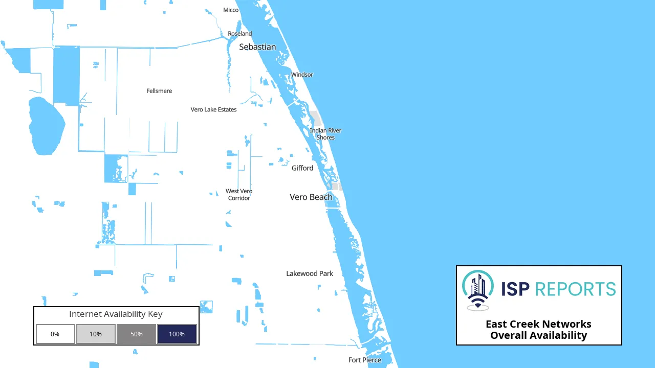 East Creek Networks Internet Availability Map
