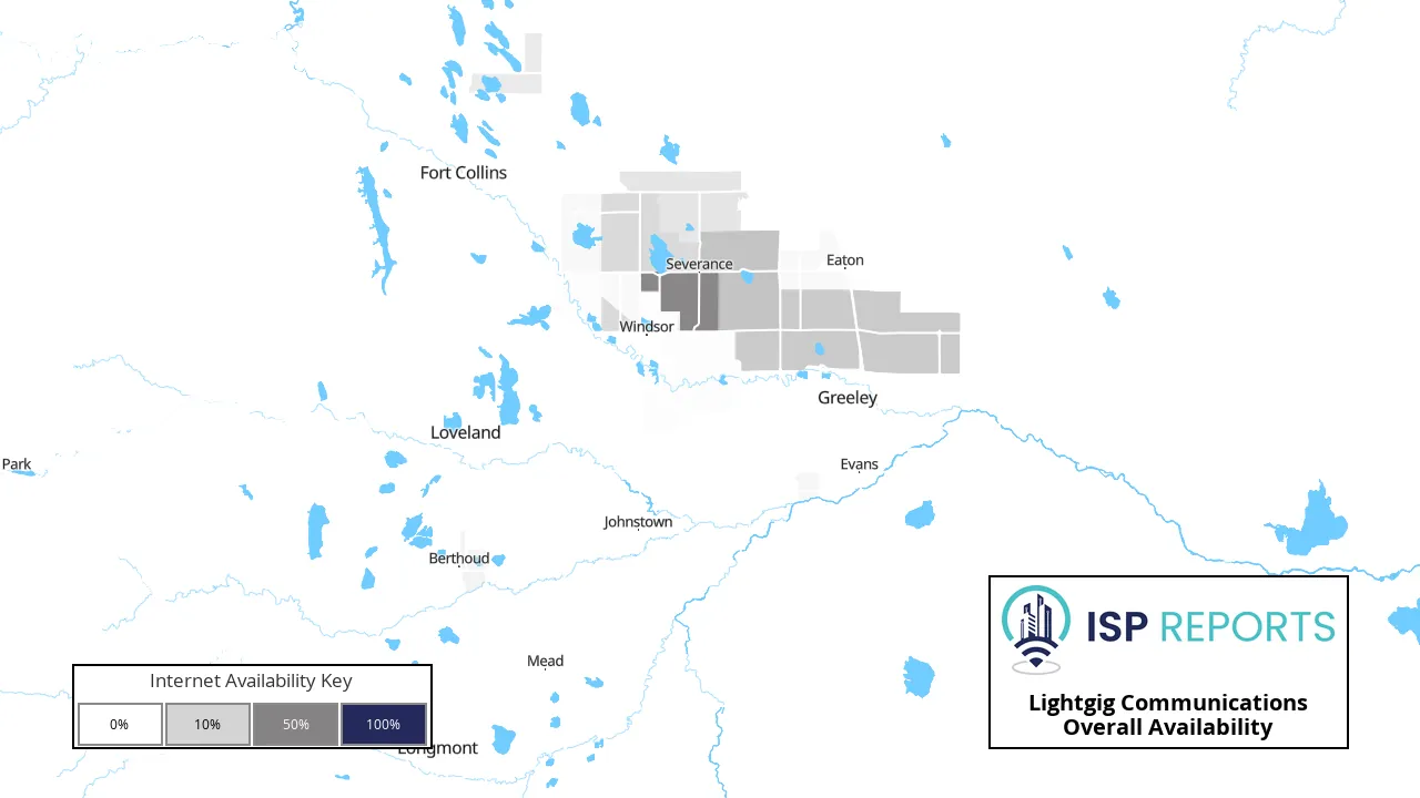 Lightgig Communications Internet Availability Map