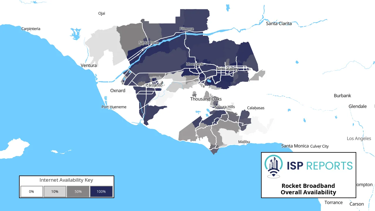 Rocket Broadband Internet Availability Map