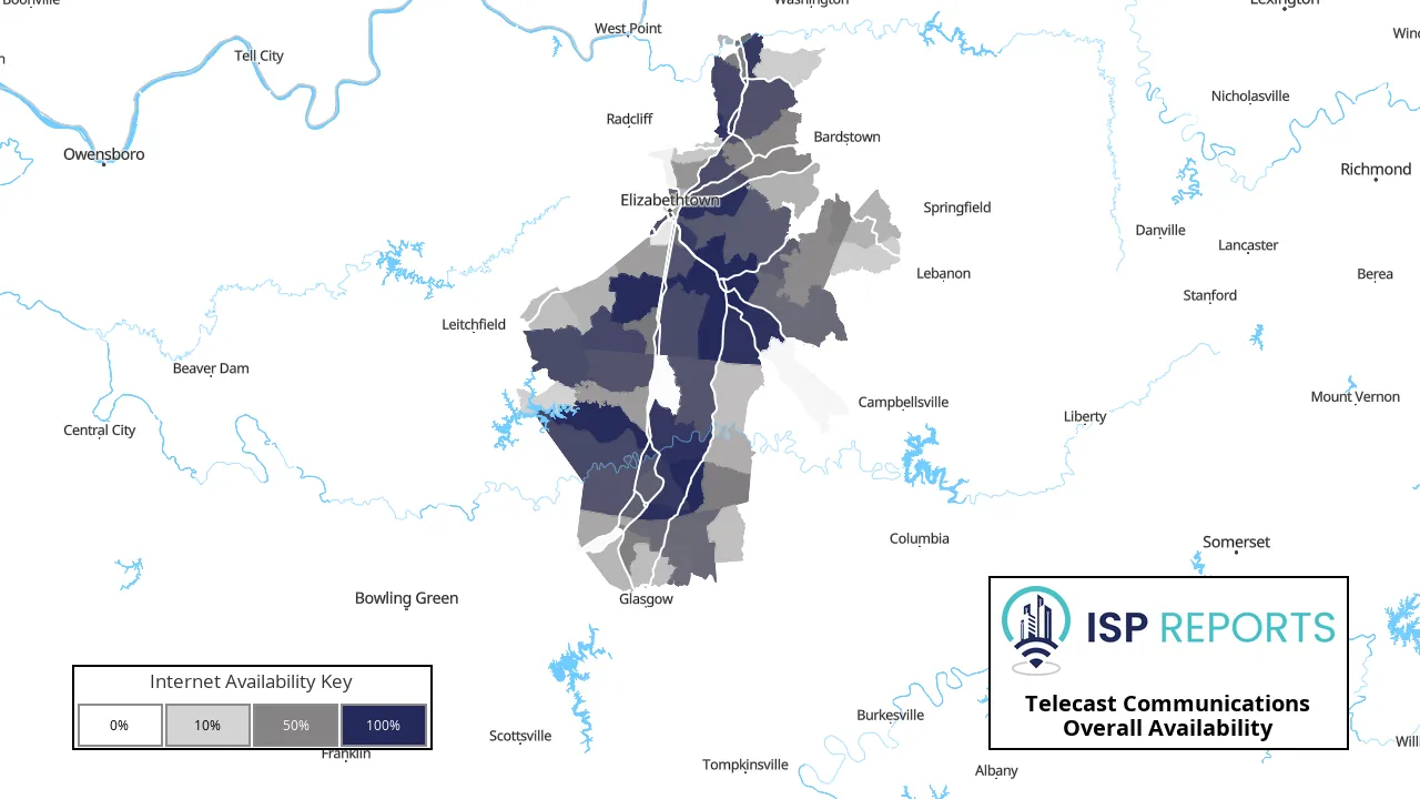 Telecast Communications Internet Availability Map