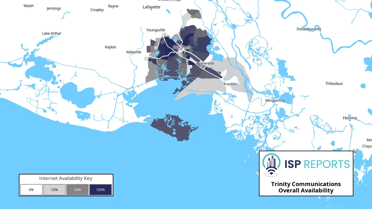 Trinity Communications Internet Availability Map