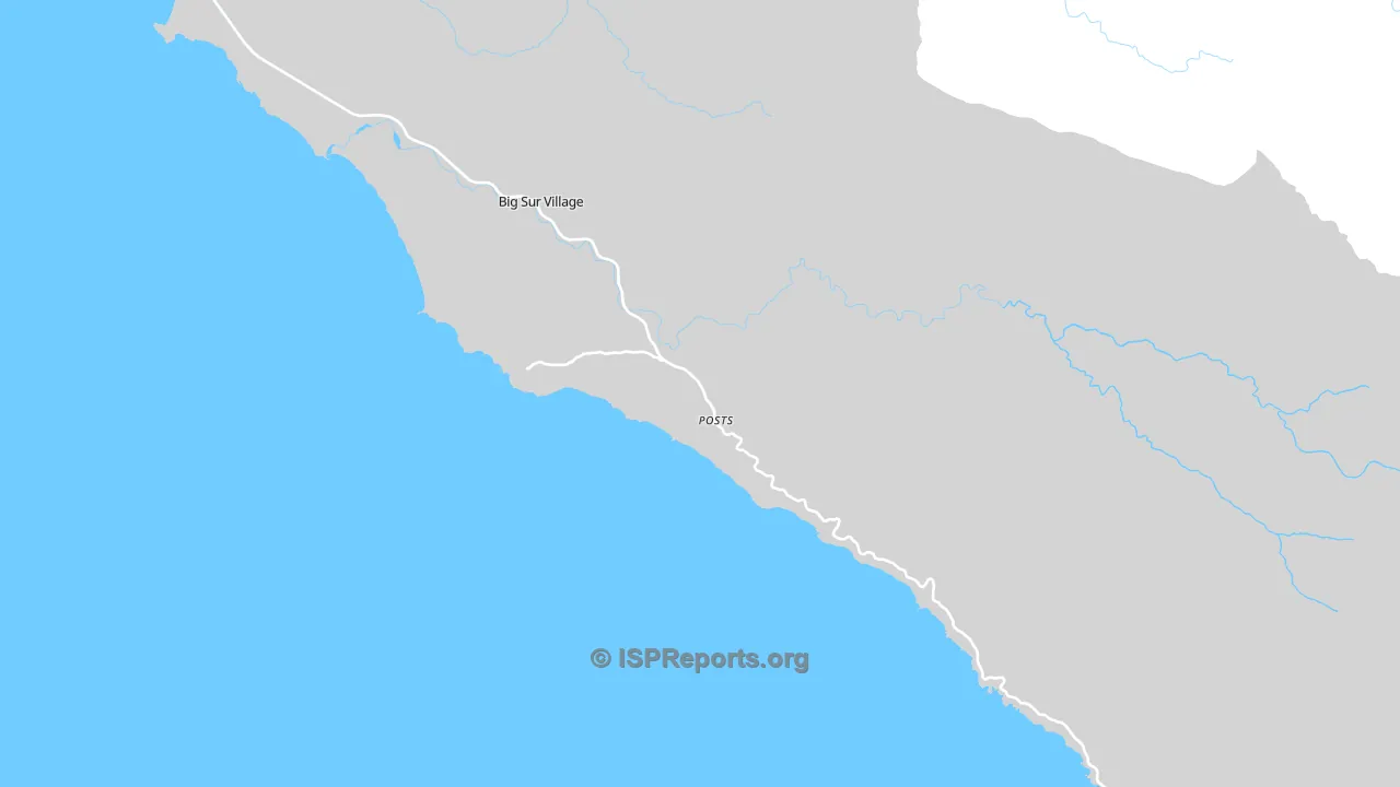 Big Sur, CA map of business internet availability