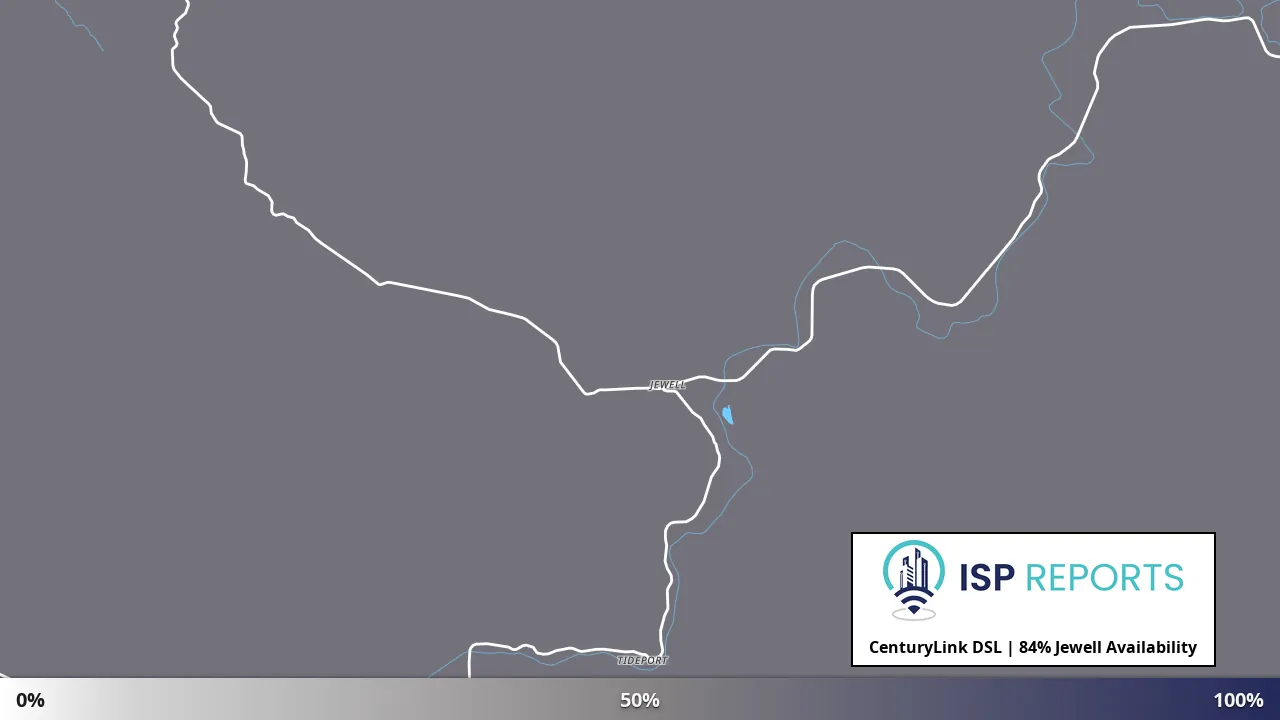 Jewell, OR map of internet availability