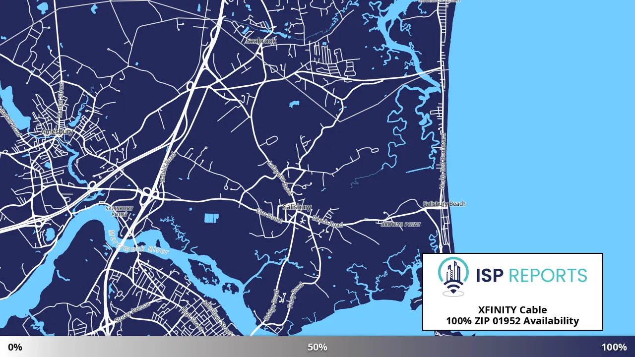 01952, MA map of internet availability