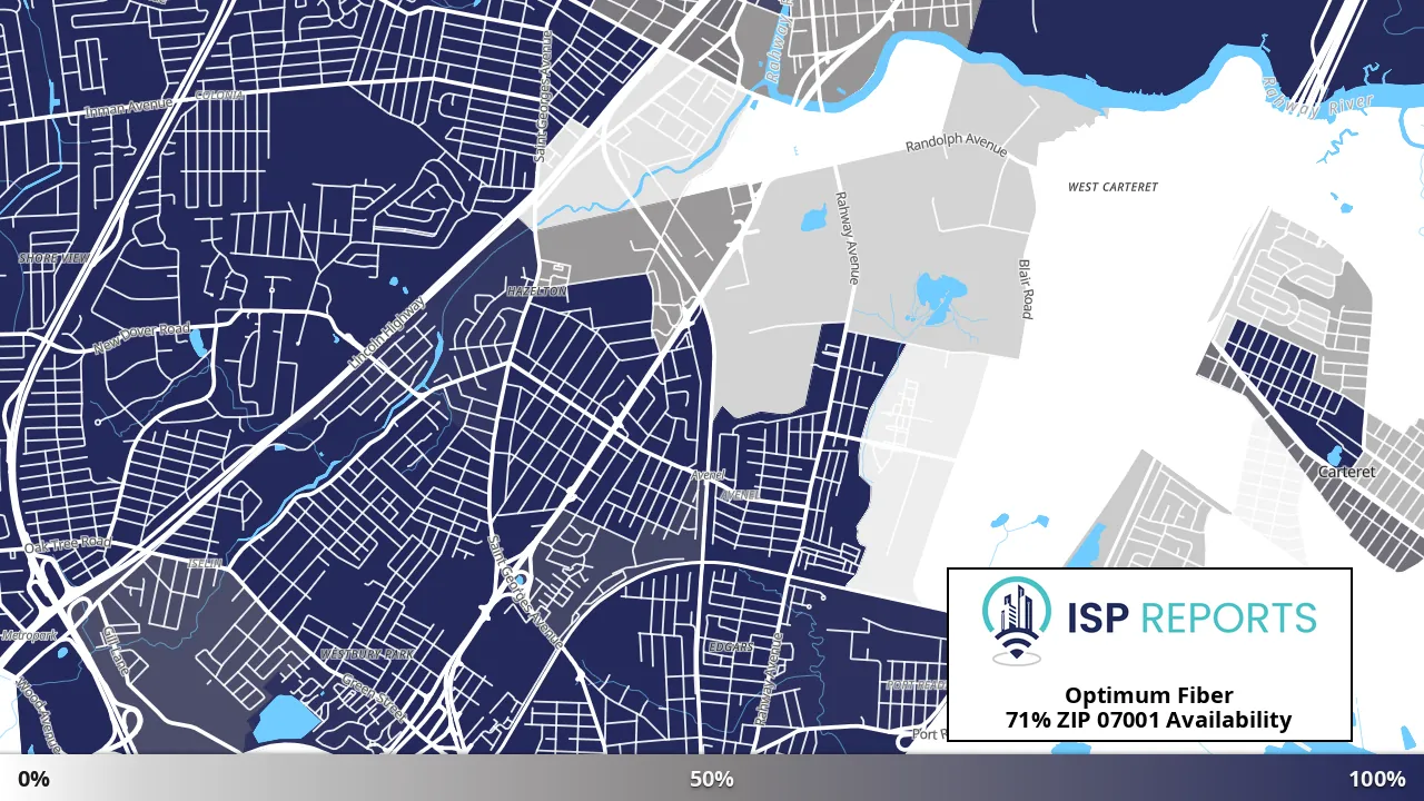 07001, NJ map of internet availability