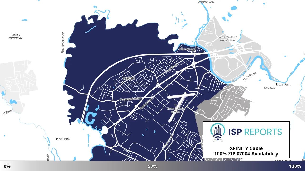 07004, NJ map of internet availability
