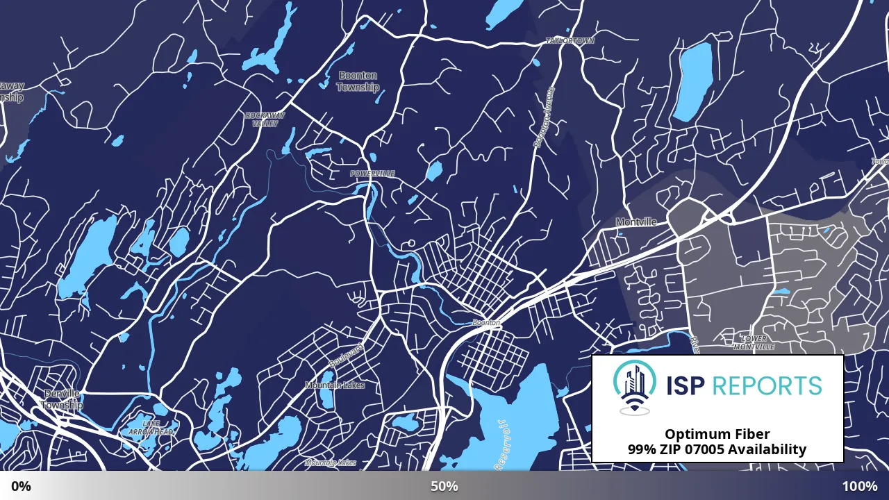 07005, NJ map of internet availability