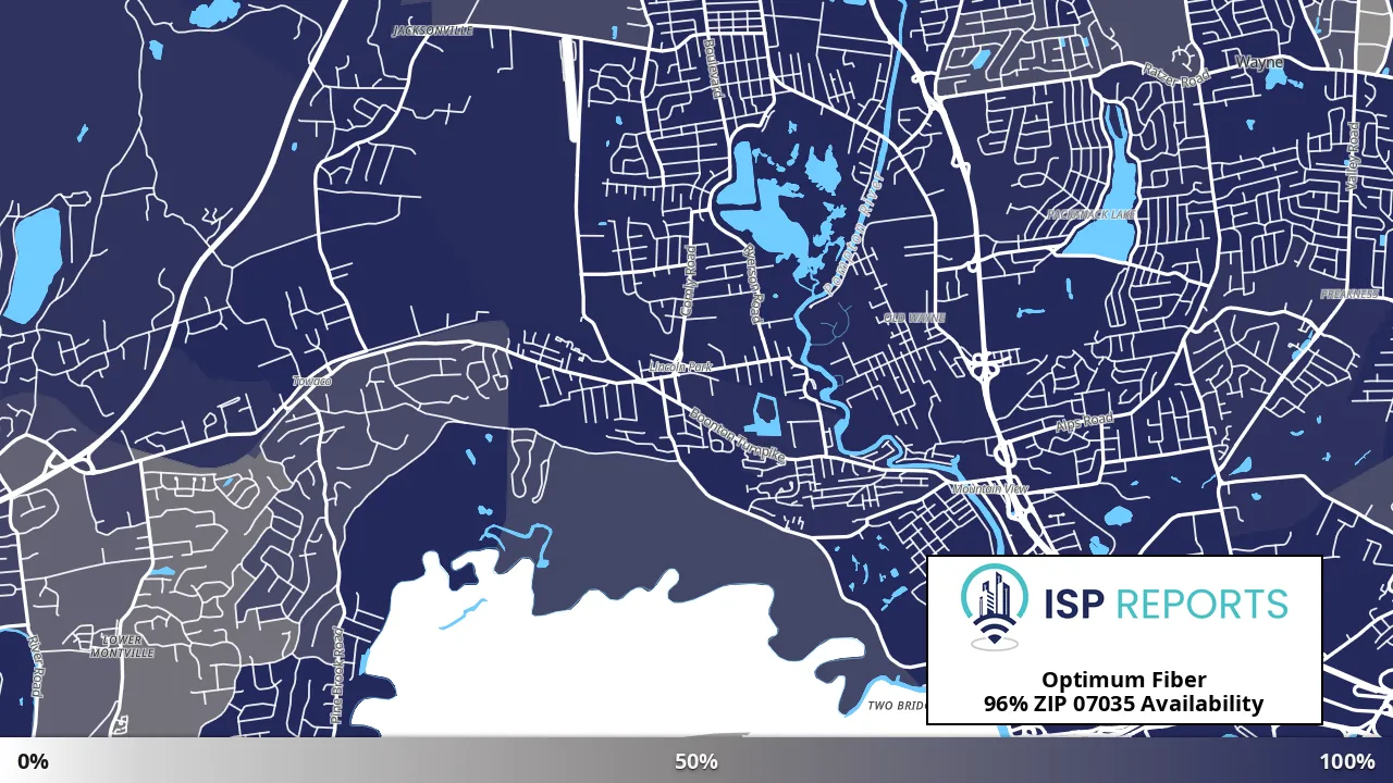 07035, NJ map of internet availability