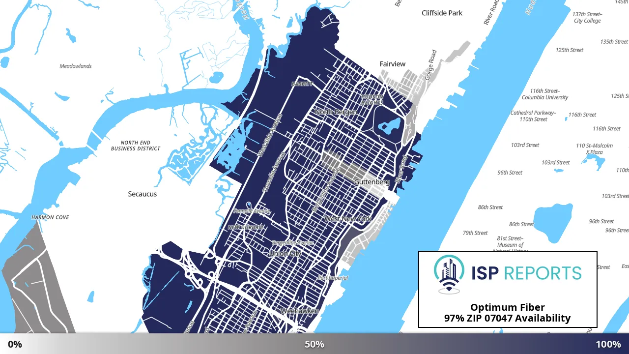 07047, NJ map of internet availability