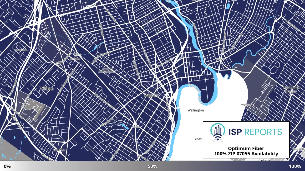 07055, NJ map of internet availability