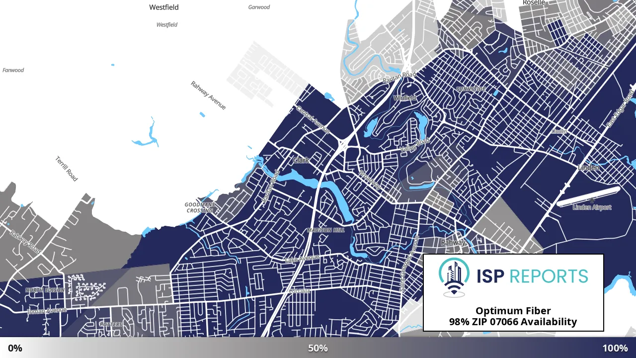 07066, NJ map of internet availability