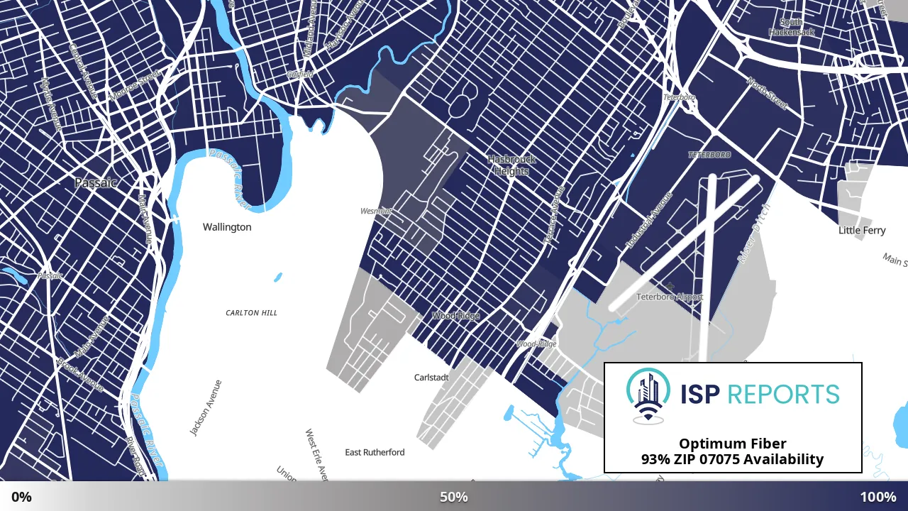 07075, NJ map of internet availability