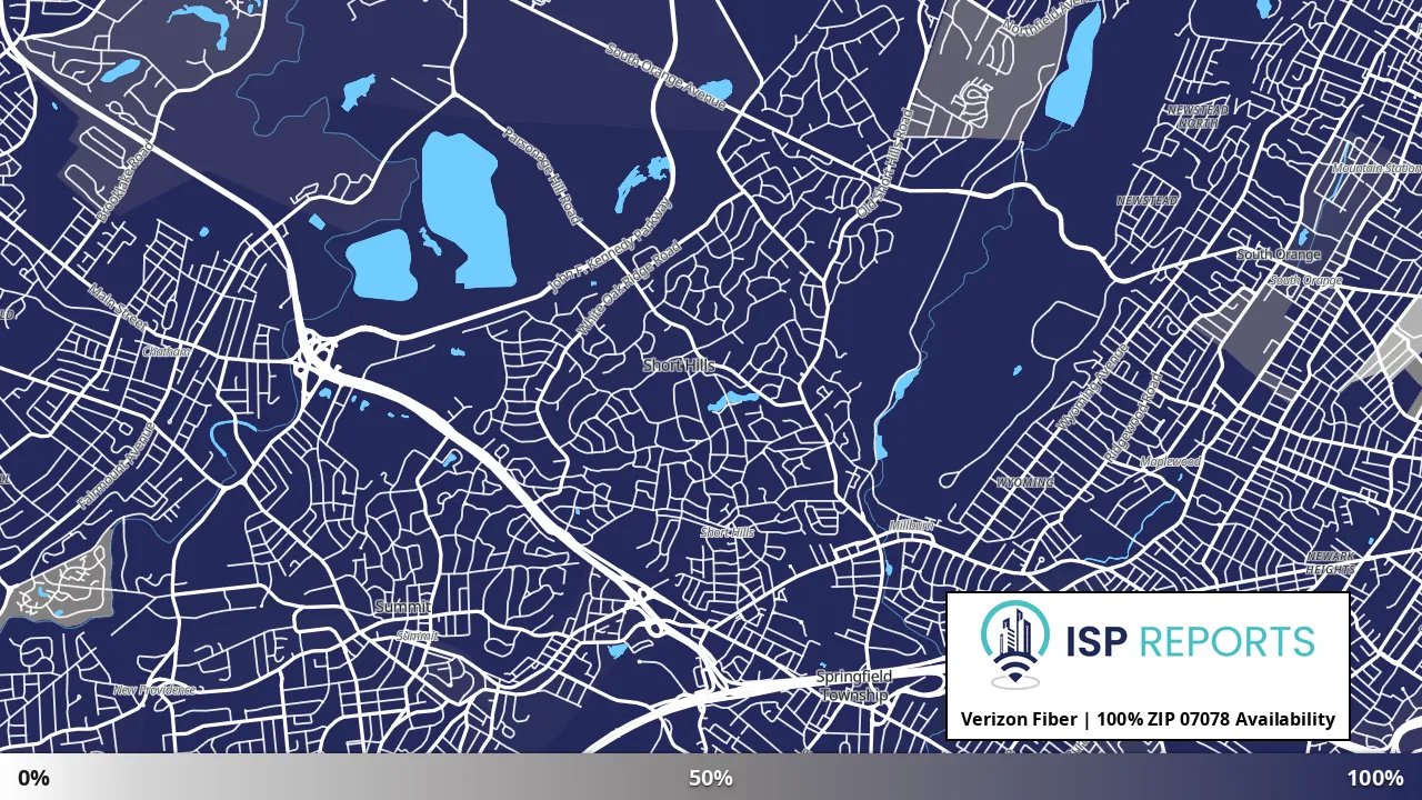 07078, NJ map of internet availability