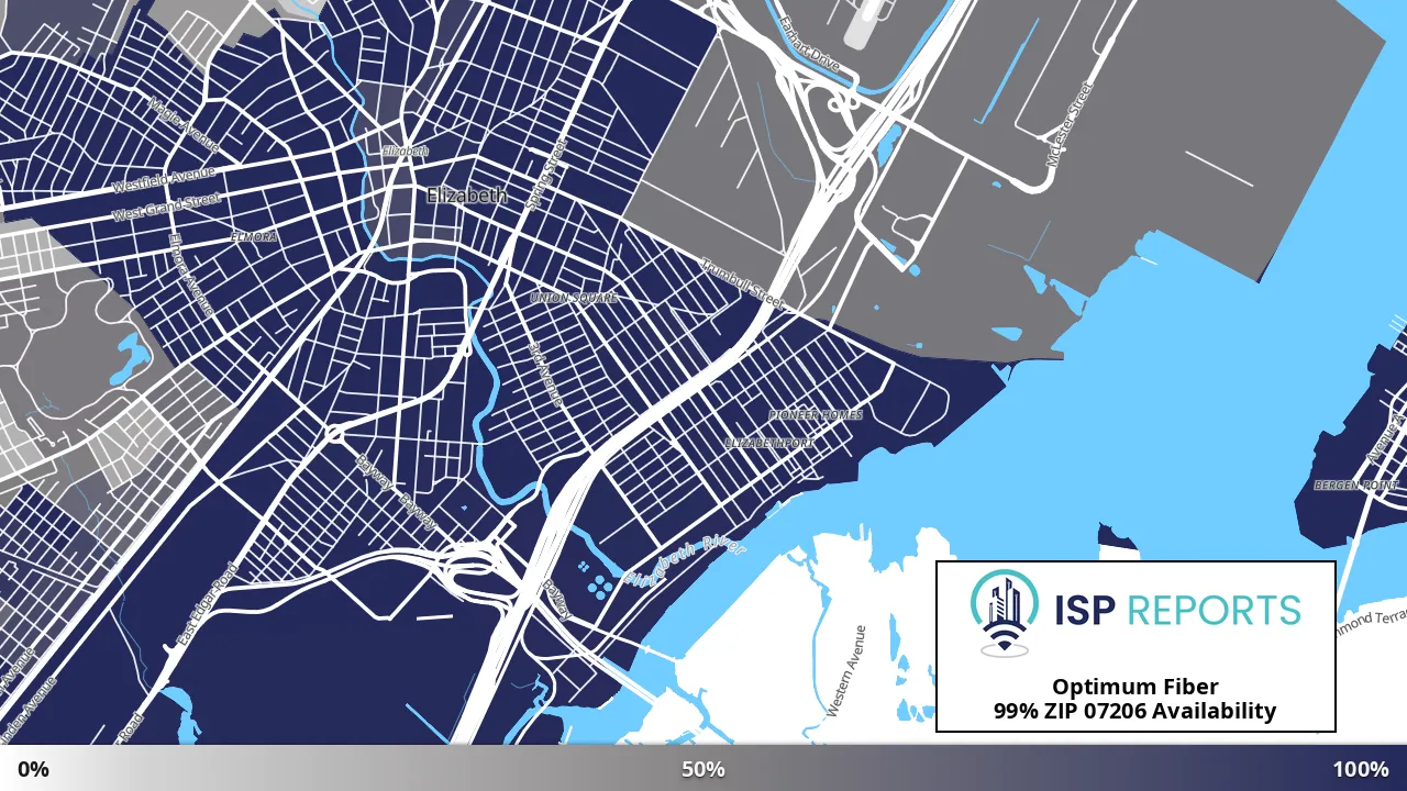 07206, NJ map of internet availability
