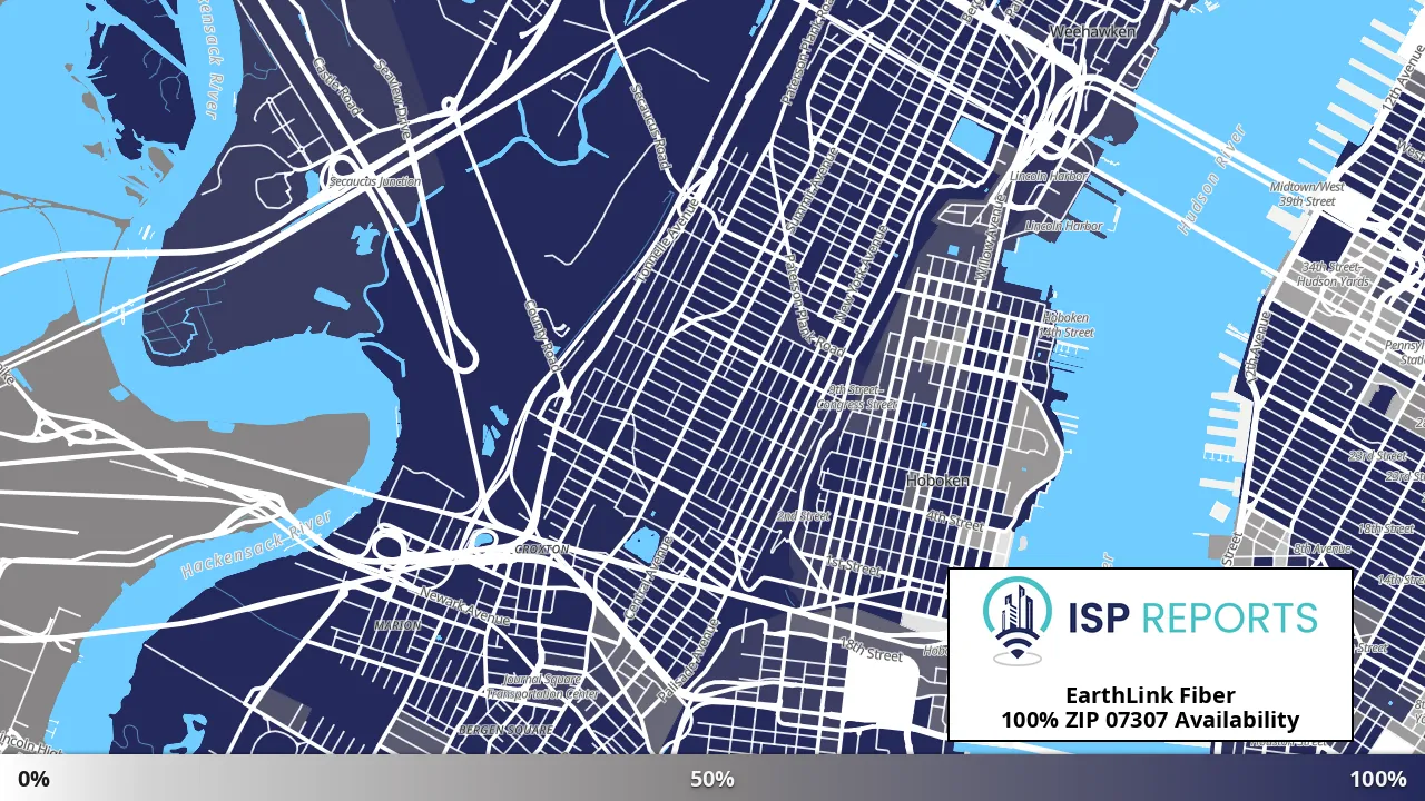 07307, NJ map of internet availability