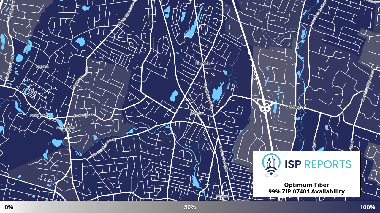 07401, NJ map of internet availability