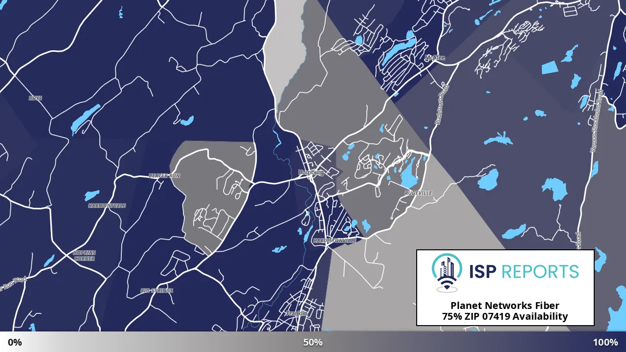 07419, NJ map of internet availability