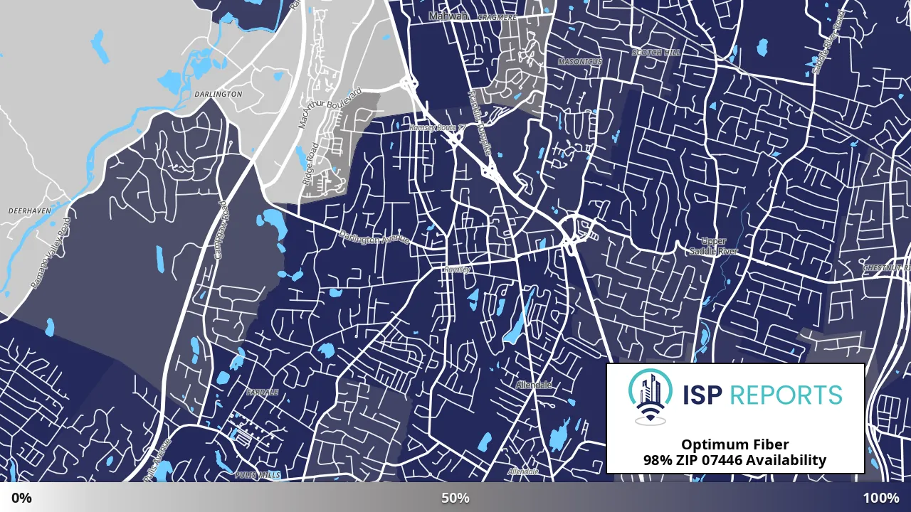 07446, NJ map of internet availability