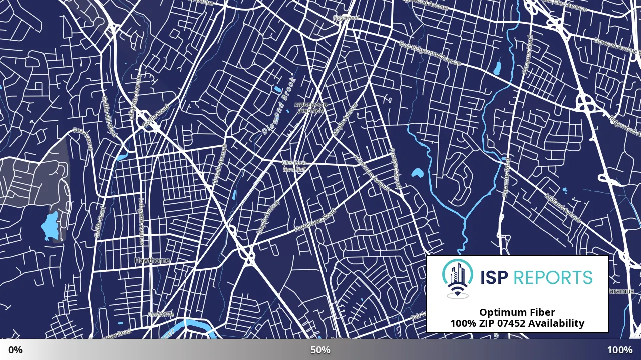 07452, NJ map of internet availability