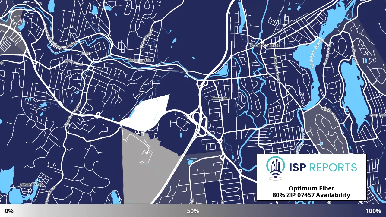 07457, NJ map of internet availability
