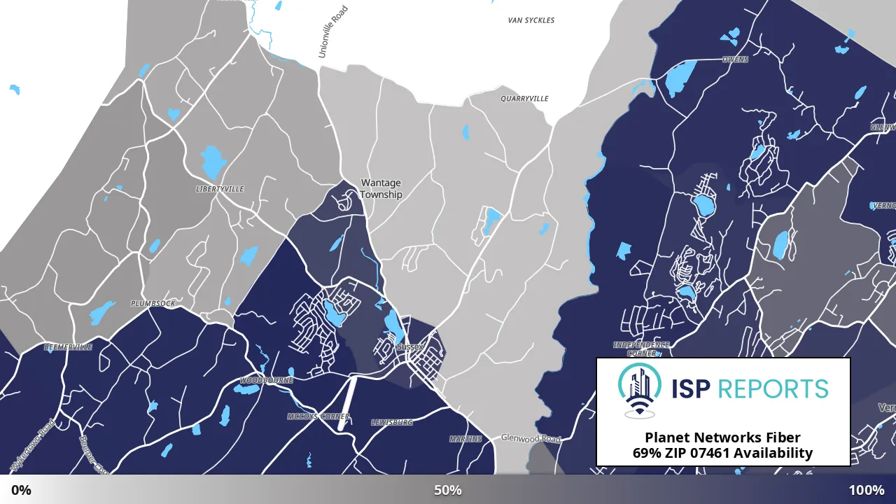 07461, NJ map of internet availability
