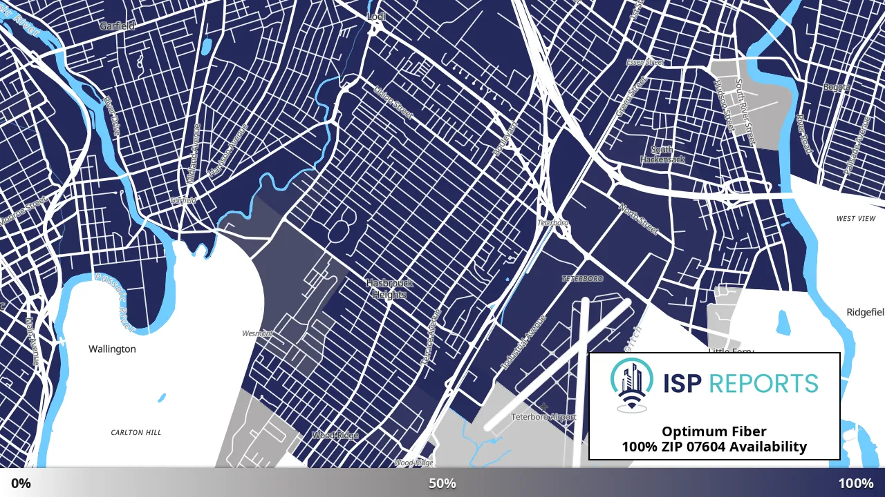 07604, NJ map of internet availability