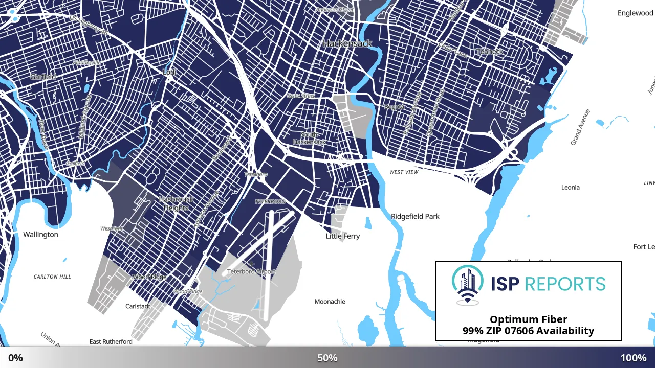 07606, NJ map of internet availability