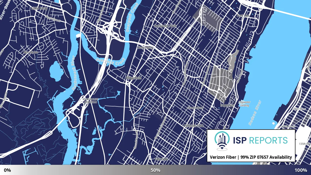 07657, NJ map of internet availability
