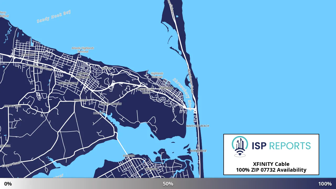 07732, NJ map of internet availability