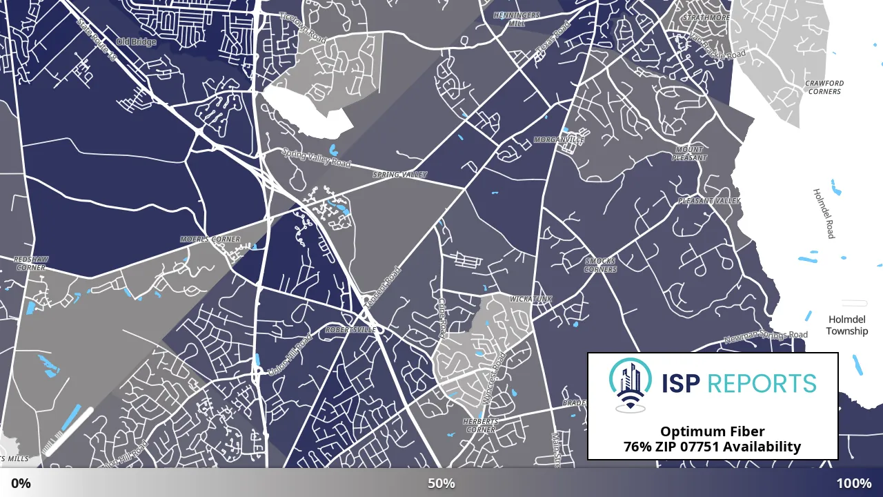 07751, NJ map of internet availability