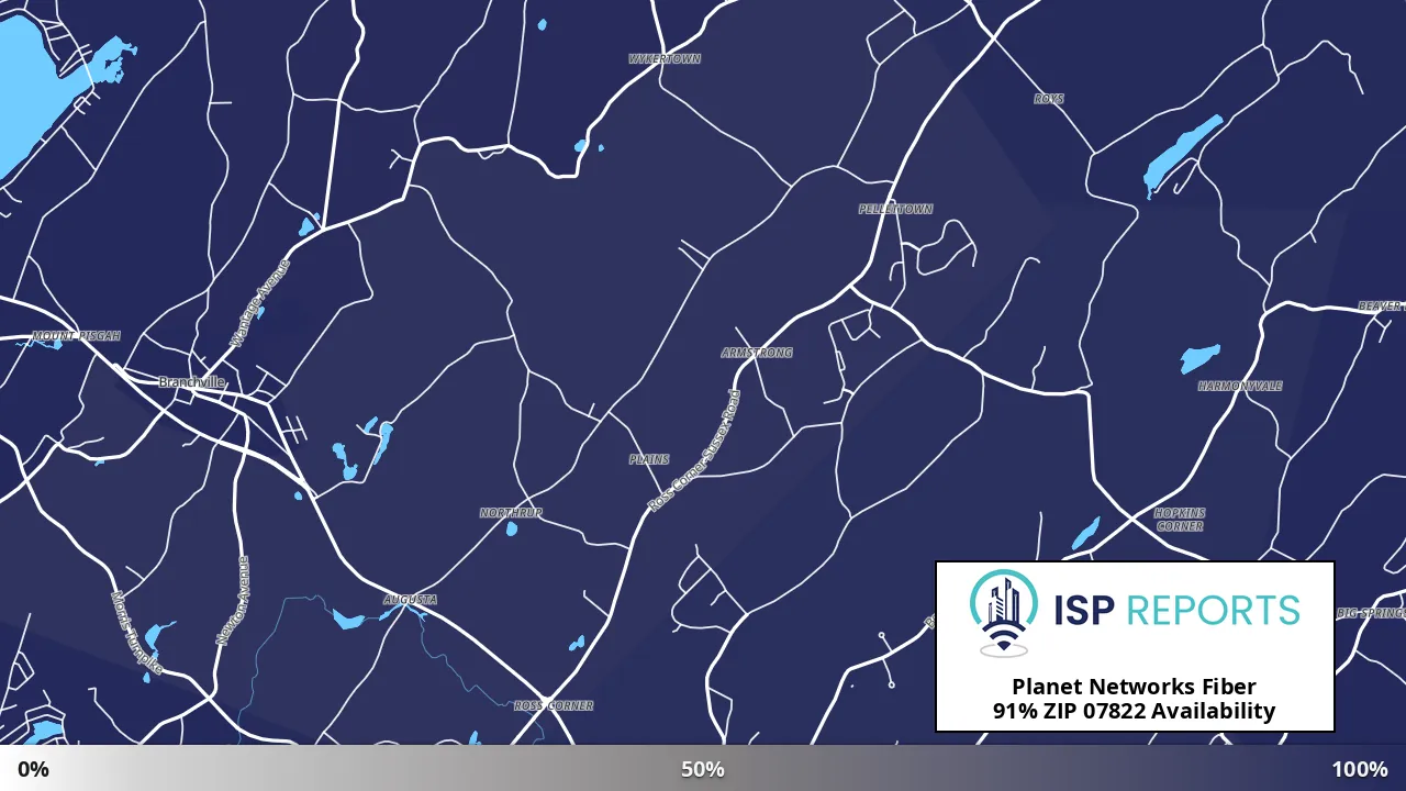 07822, NJ map of internet availability