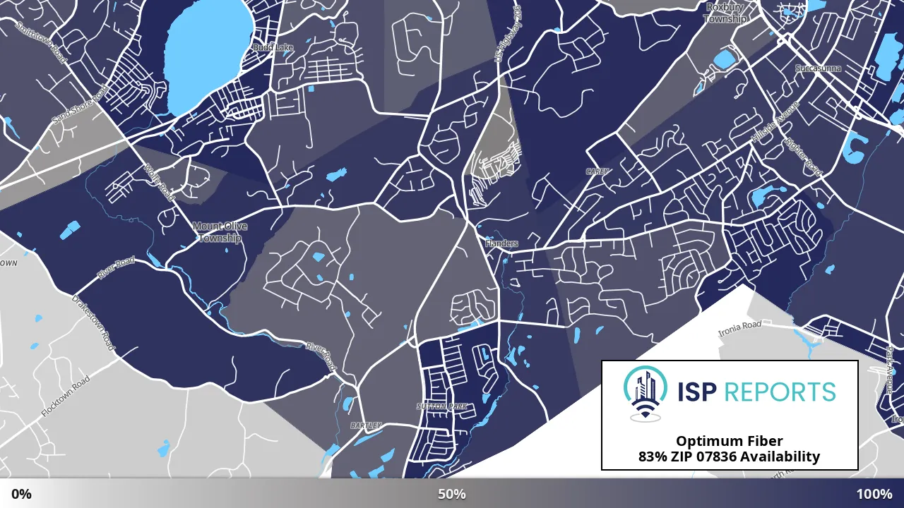 07836, NJ map of internet availability