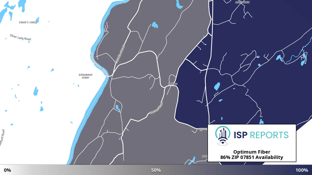 07851, NJ map of internet availability