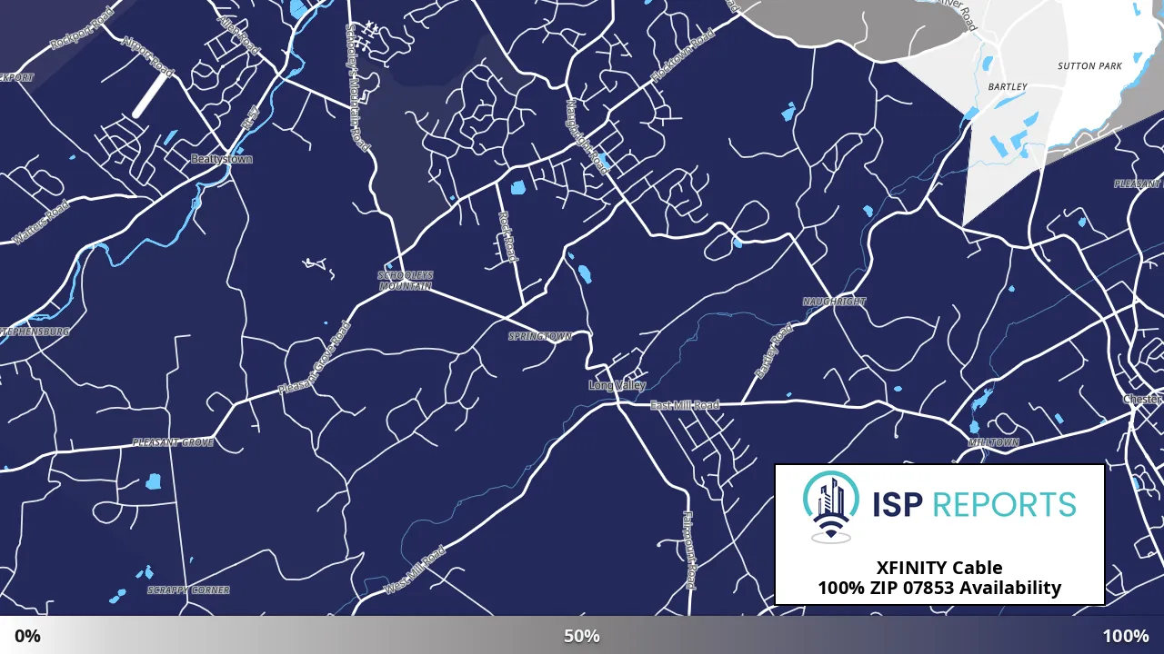07853, NJ map of internet availability