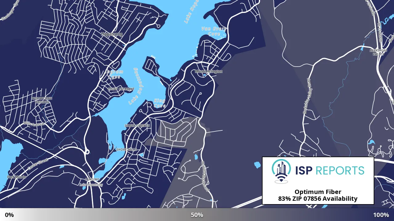 07856, NJ map of internet availability