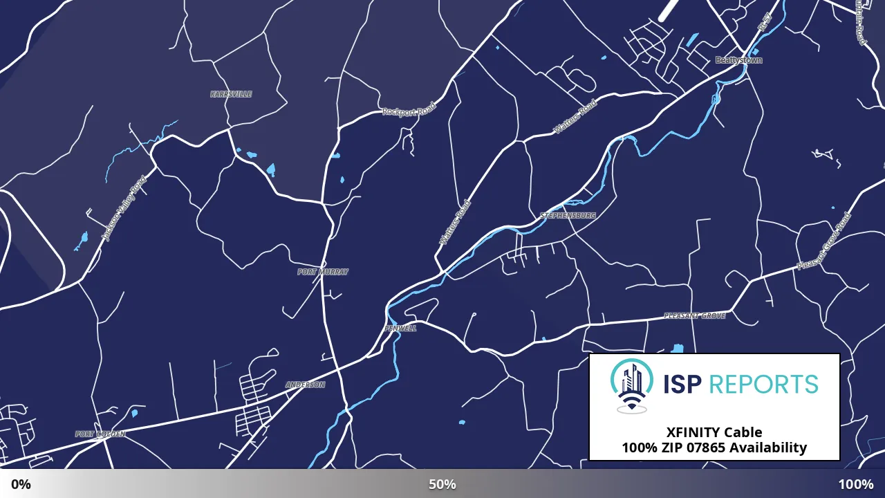 07865, NJ map of internet availability