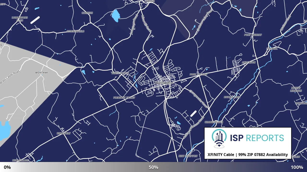 07882, NJ map of internet availability