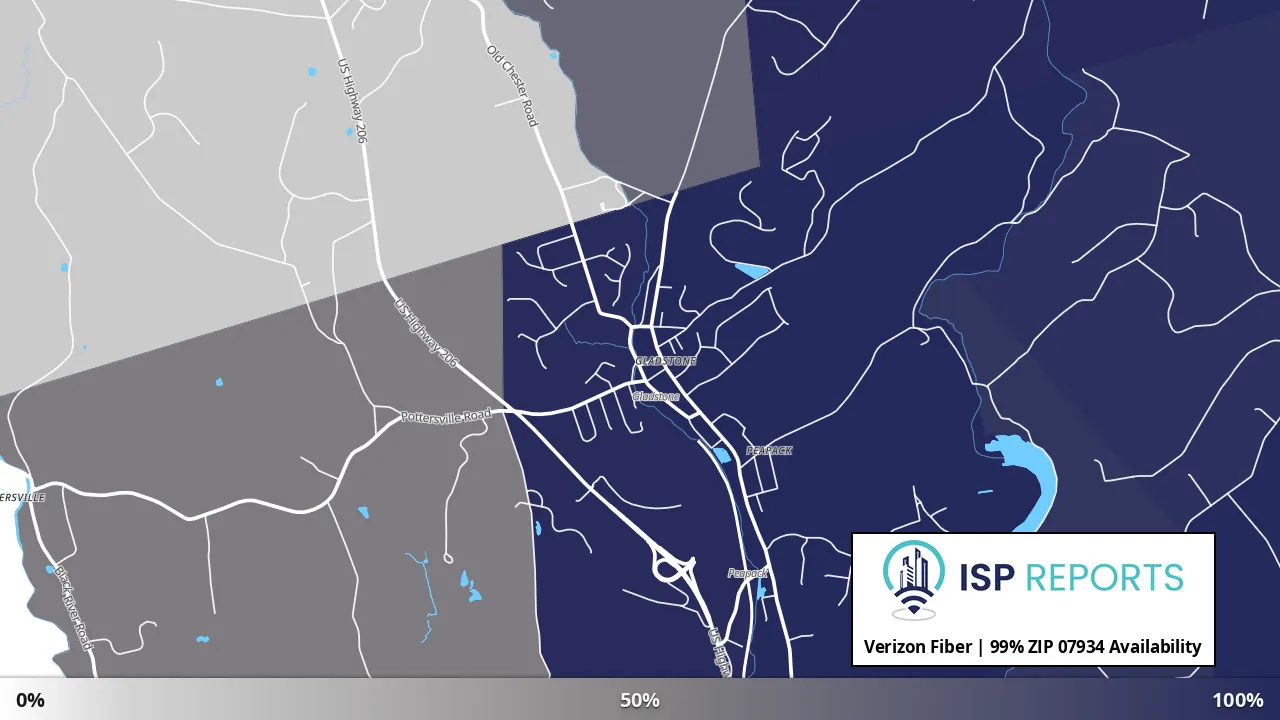 07934, NJ map of internet availability