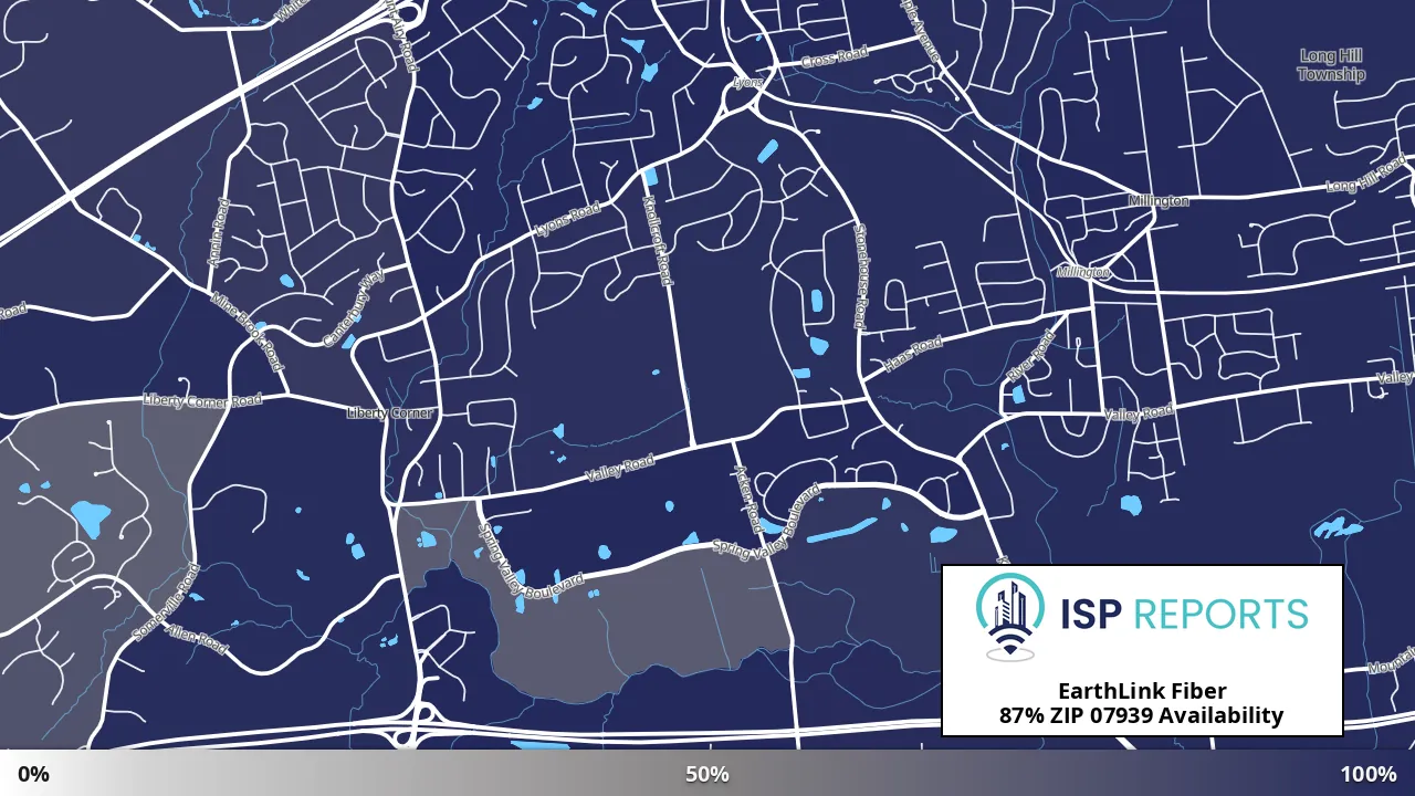 07939, NJ map of internet availability