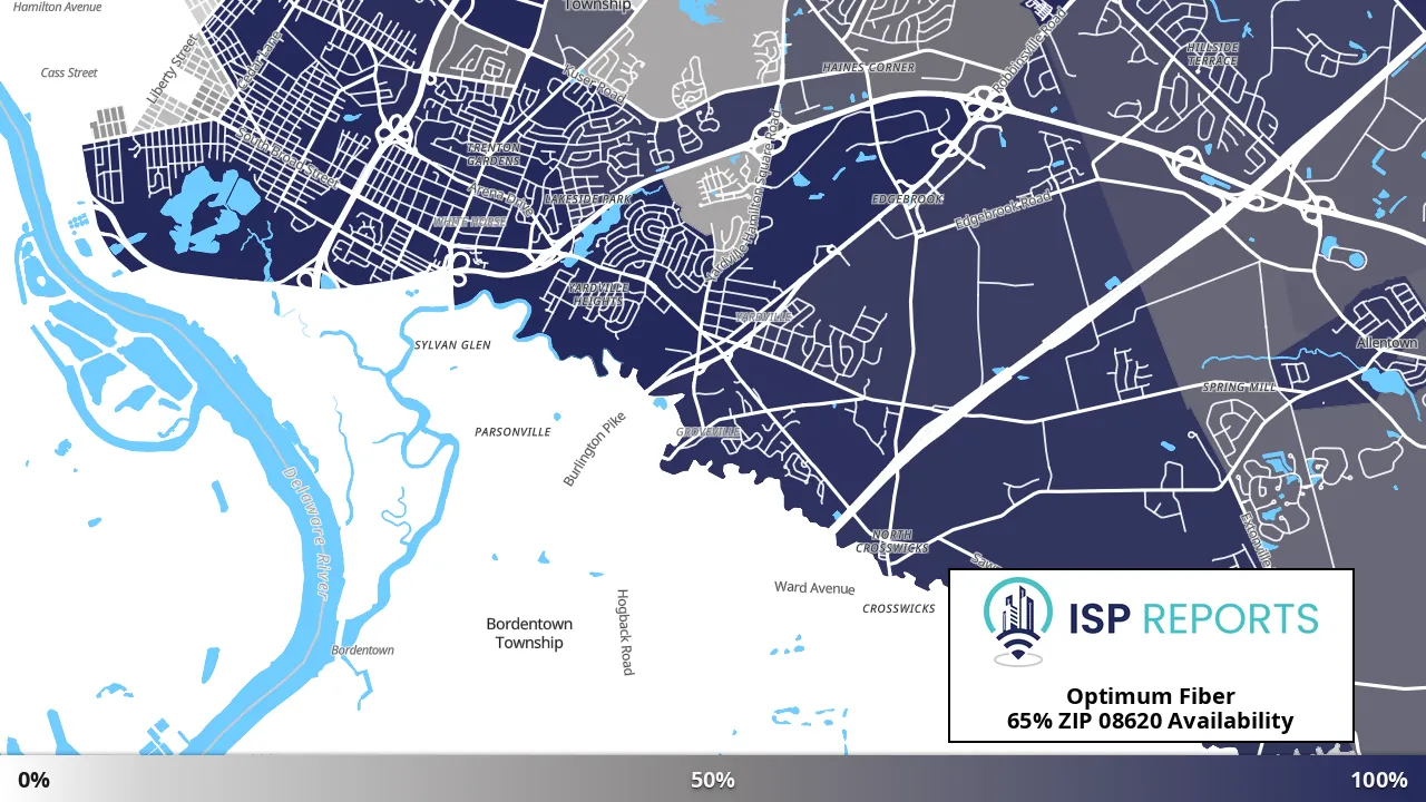 08620, NJ map of internet availability