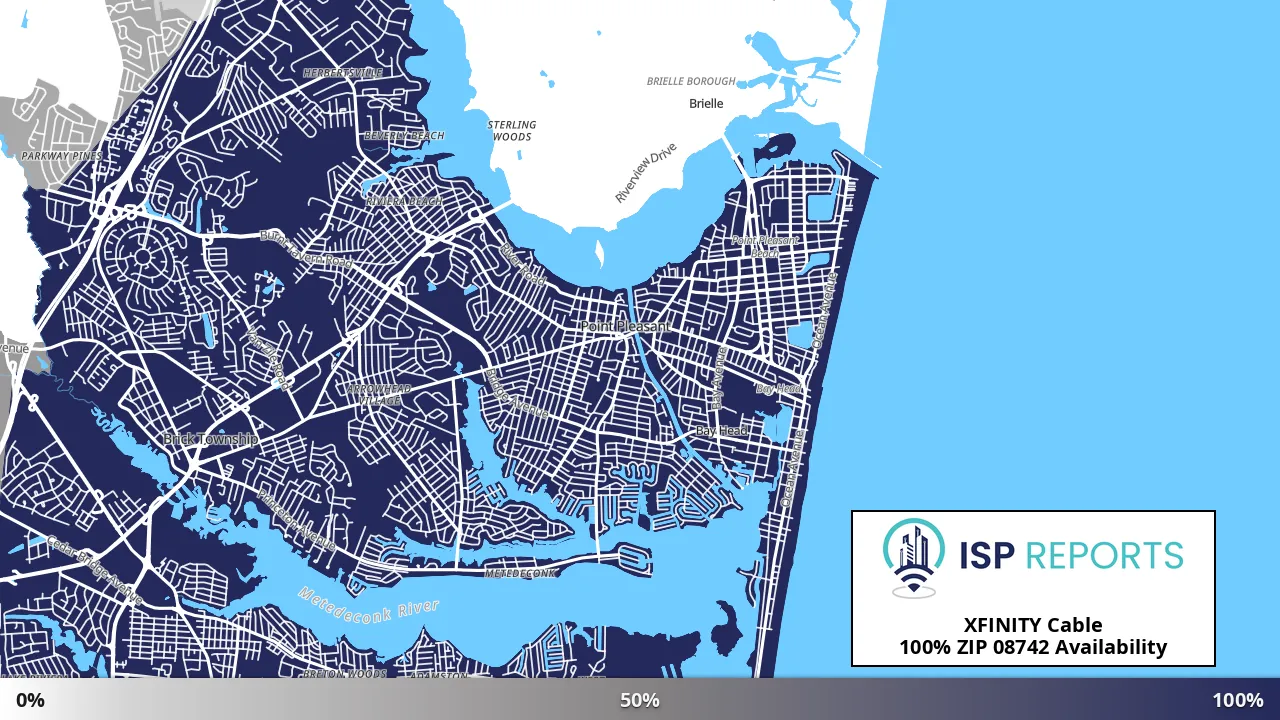 08742, NJ map of internet availability
