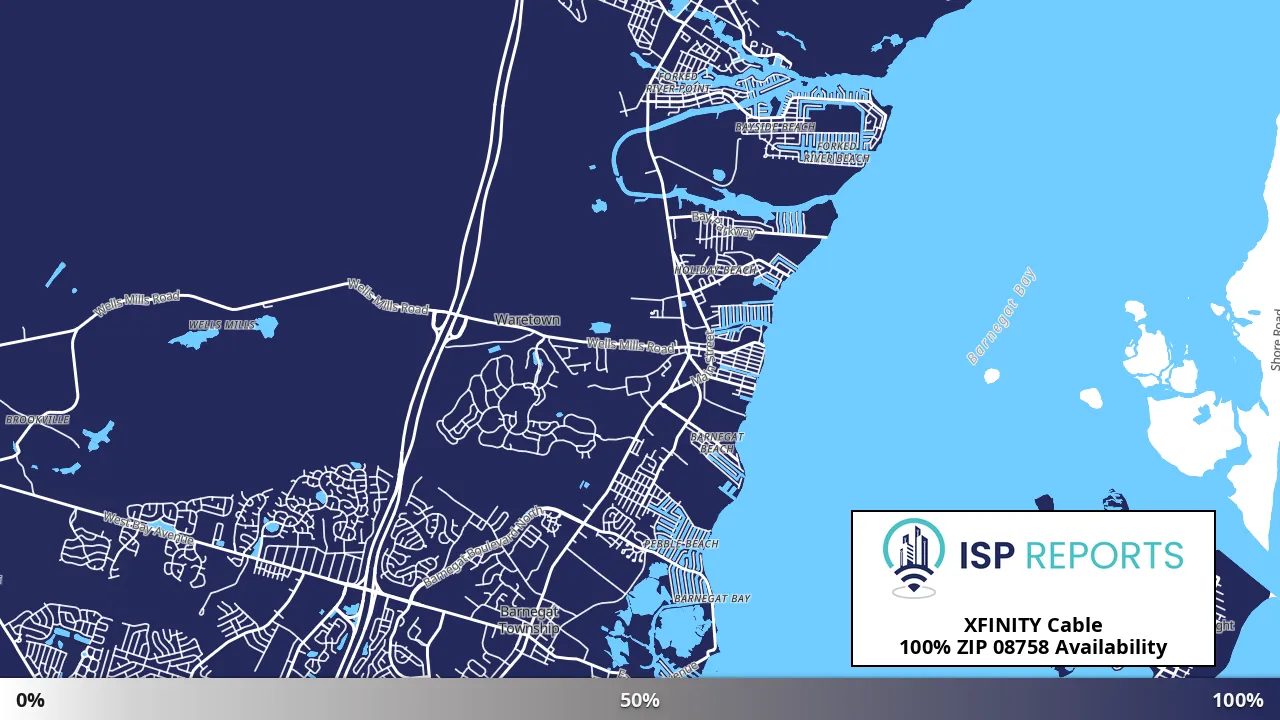 08758, NJ map of internet availability