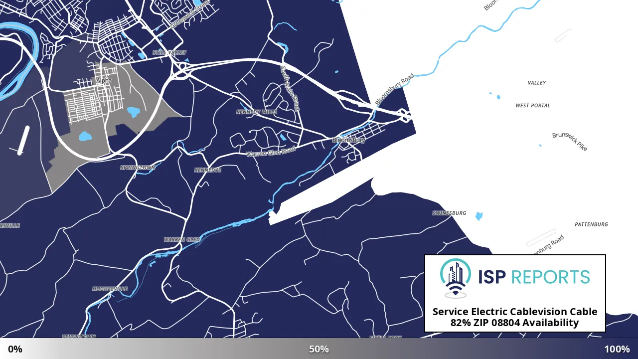 08804, NJ map of internet availability