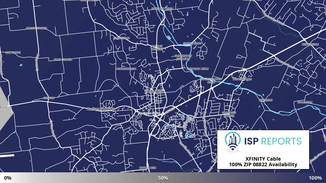 08822, NJ map of internet availability
