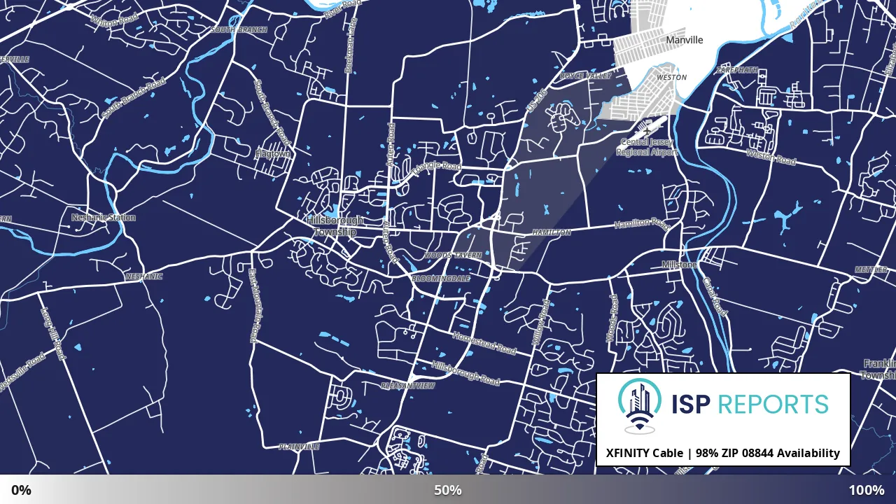08844, NJ map of internet availability