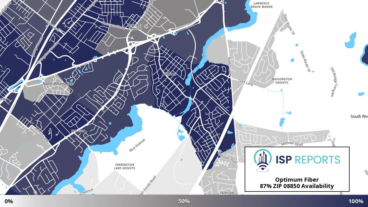 08850, NJ map of internet availability